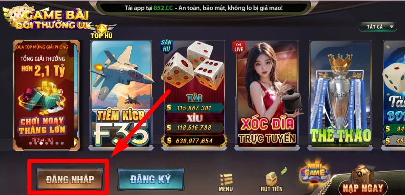 B52 đăng nhập